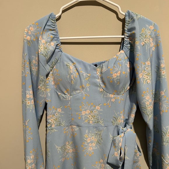 Floral Long Sleeve Mini Dress - Picture 2 of 5